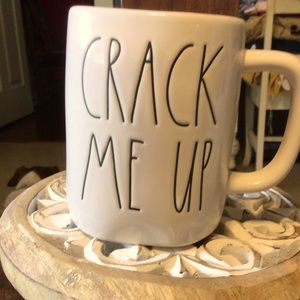 Rae Dunn “Crack Me Up” Mug with yellow inside
